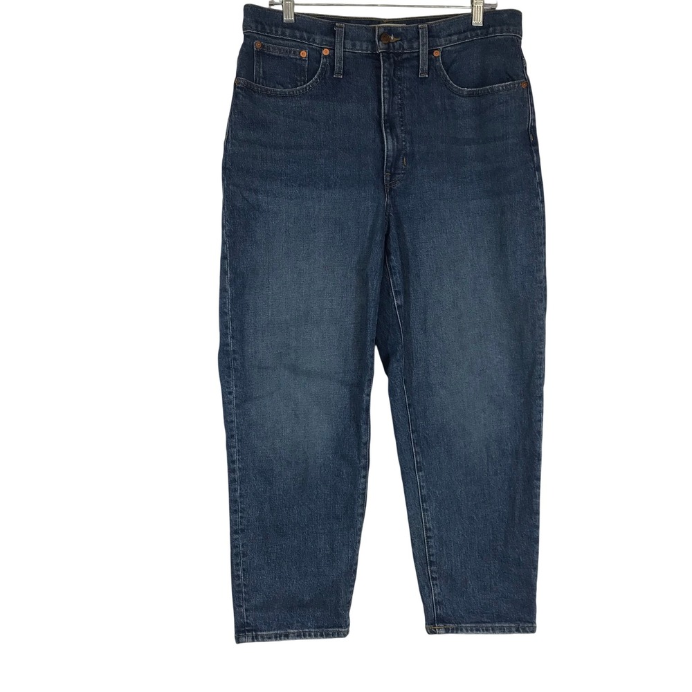 Madewell Balloon Jeans High Rise Relaxed Tapered Medium Wash Denim Size 30